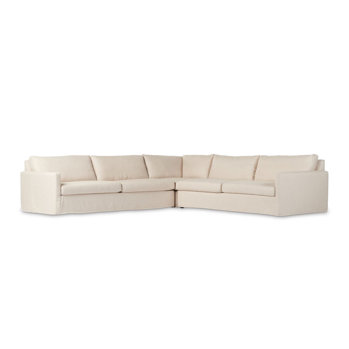 American made Maddox Sectional features clean track arms, down feather-blend cushioning and durable performance fabric.